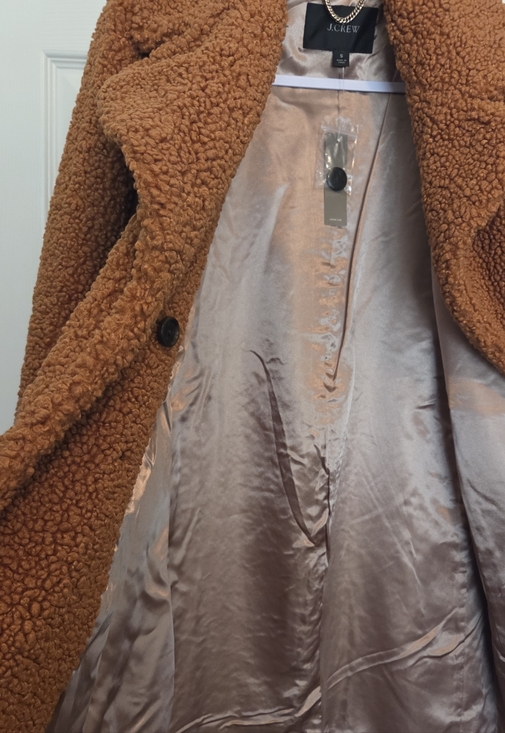 NWT J.CREW DOUBLE-BREASTED TEDDY SHERPA TOPCOAT SIZE S - Picture 5 of 9